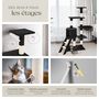 Voir la diapositive 5 : tectake Arbre à chat 144 cm avec griffoir et plateforme d'escalade noir
