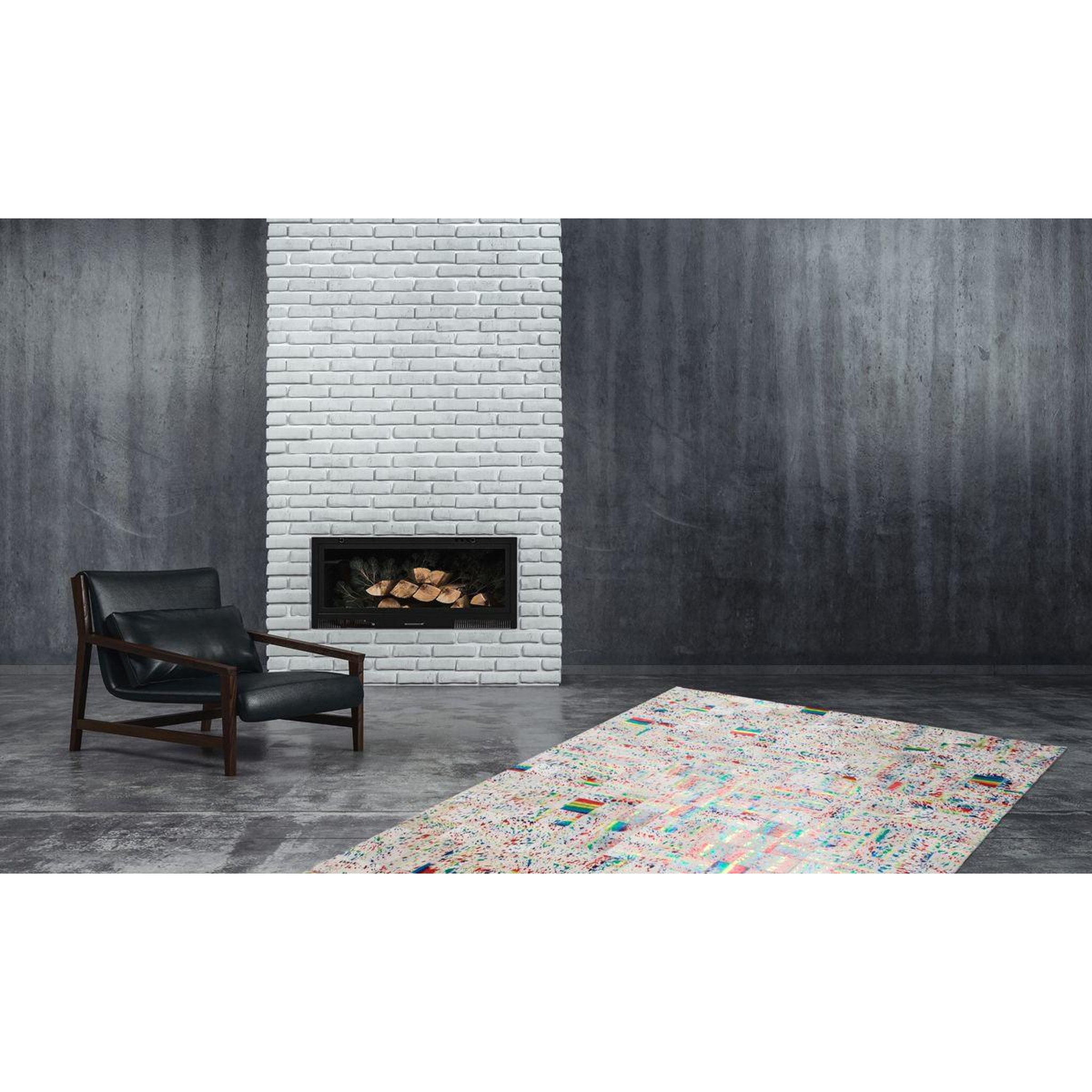 Voir la diapositive 2 : Paris Prix Tapis en Cuir Effet Métallique  Rocket  Multicolore
