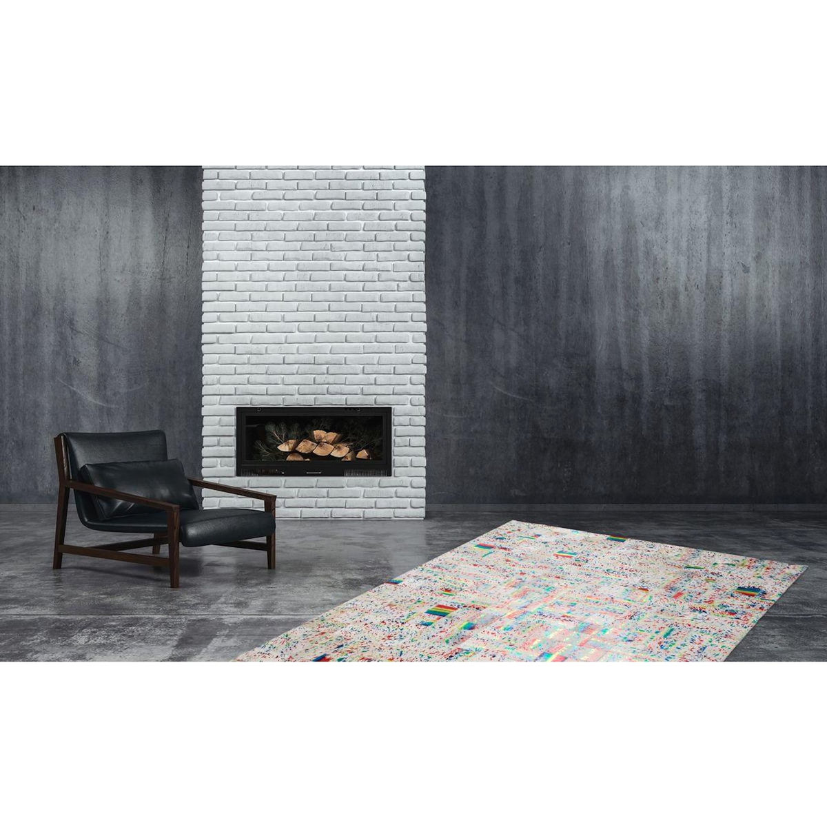 Paris Prix Tapis en Cuir Effet Métallique  Rocket  Multicolore