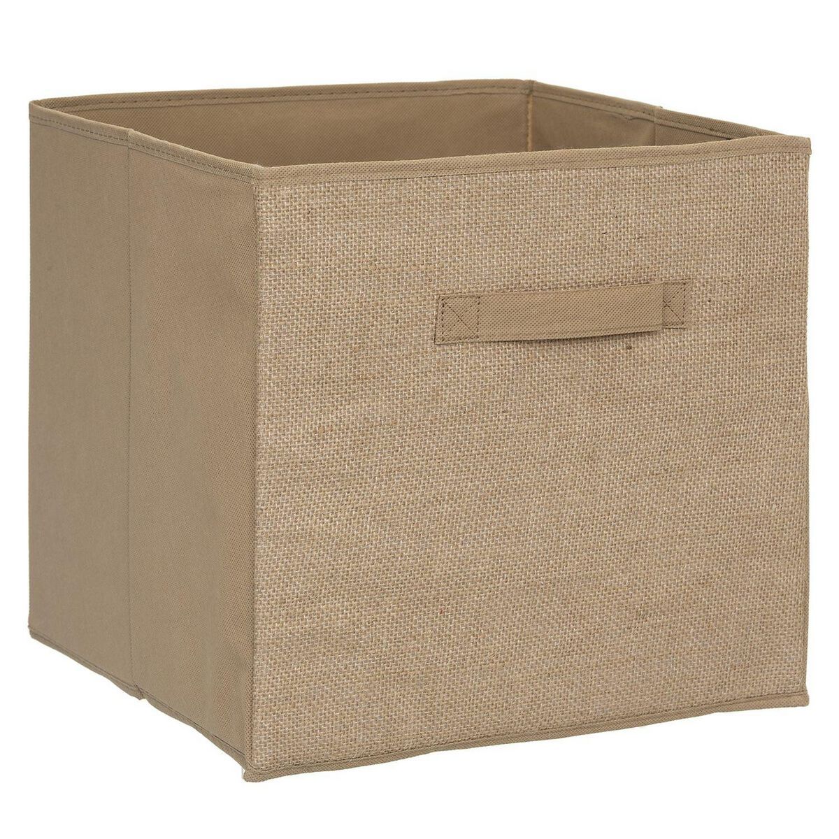 TOILINUX Lot de 2 Boites de rangement pliable en jute - 31 x 31 - Marron