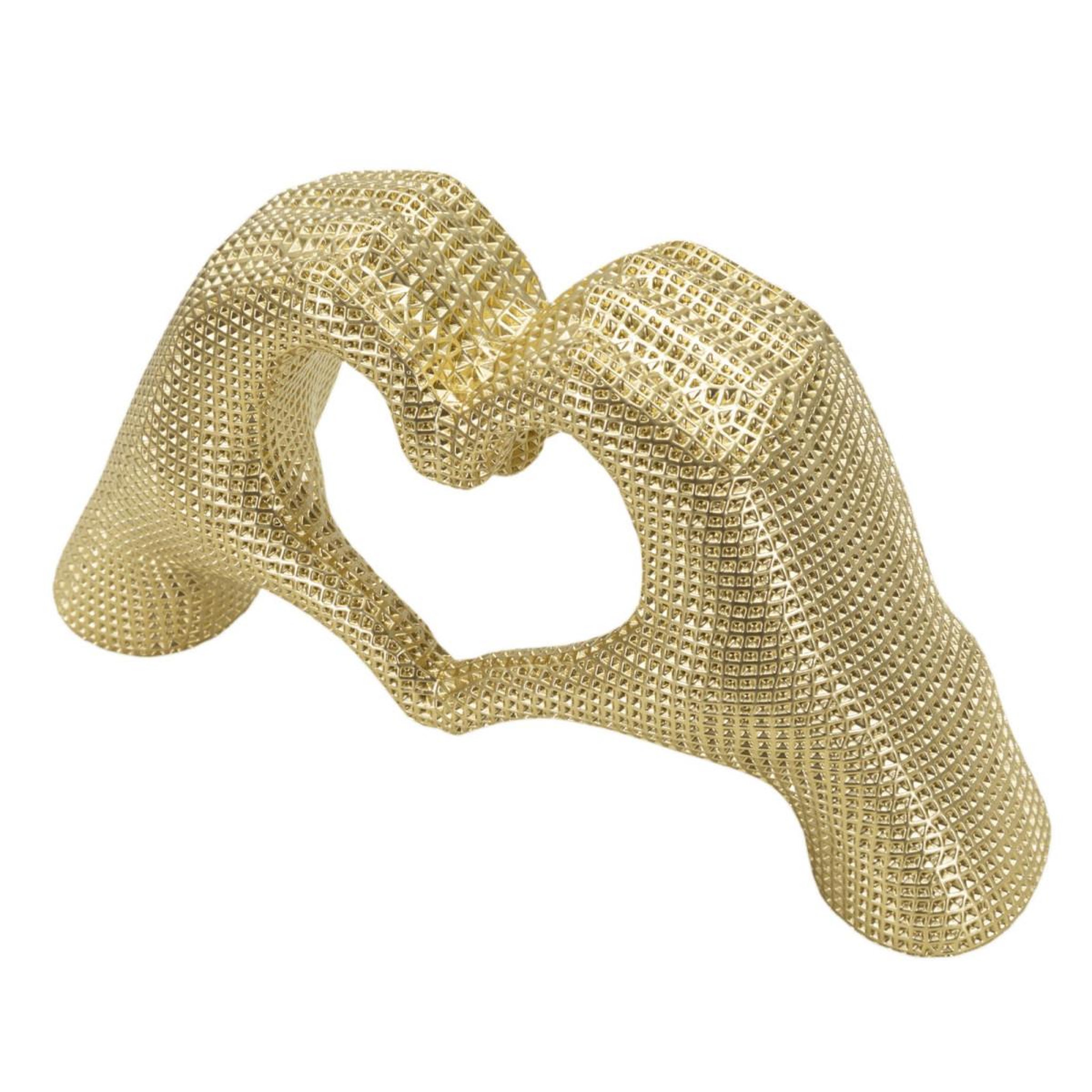 Voir la diapositive 3 : Paris Prix Mains cœur déco  lover  25cm or