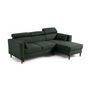 Voir la diapositive 3 : BEST MOBILIER Alicante - canapé d'angle réversible convertible avec têtières - coffre - 4 places - en tissu texturé