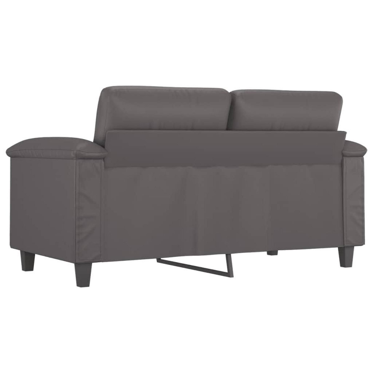 VIDAXL Canape a 2 places Gris 120 cm Similicuir