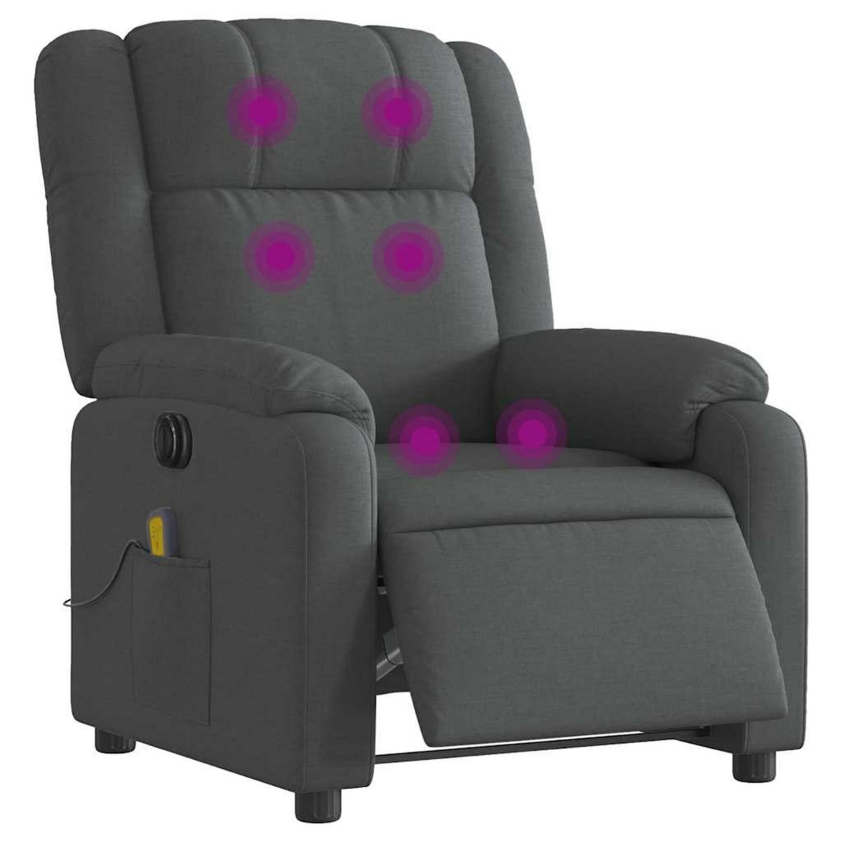 VIDAXL Fauteuil inclinable de massage electrique gris fonce tissu