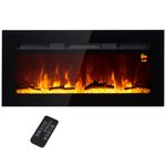 HOMCOM Cheminée électrique 1800W effets flammes LED 3D réglables - timer, thermostat, télécommande - noir