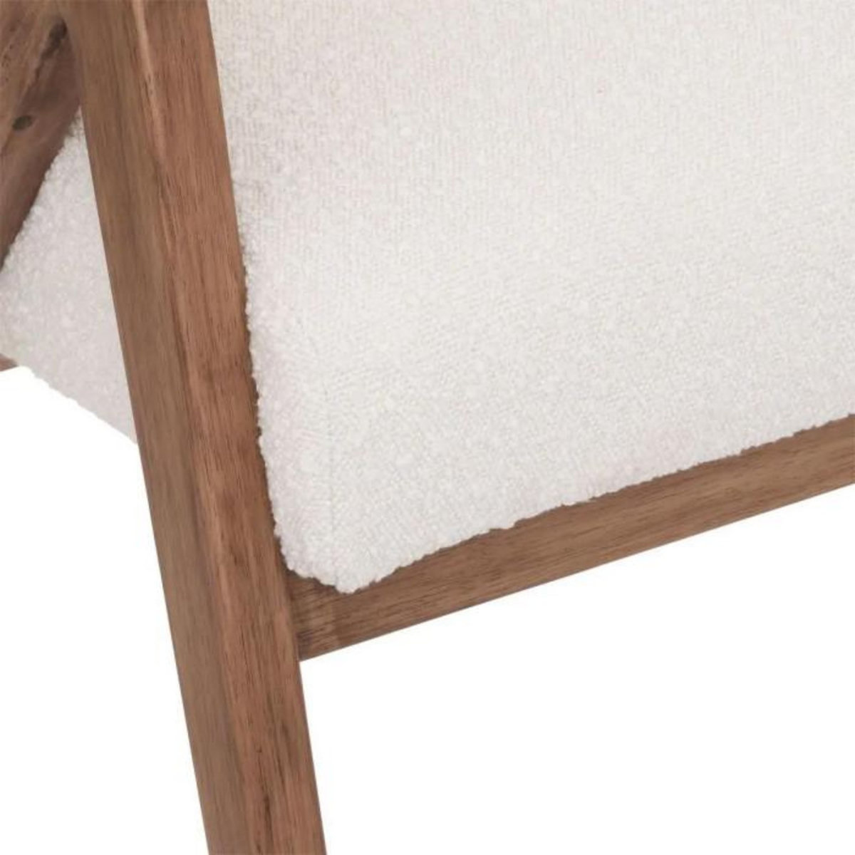 ATMOSPHERA Fauteuil Design  Amza  82cm Blanc & Naturel