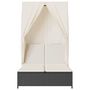 Voir la diapositive 4 : VIDAXL Chaise longue double avec toit et rideaux noir resine tressee