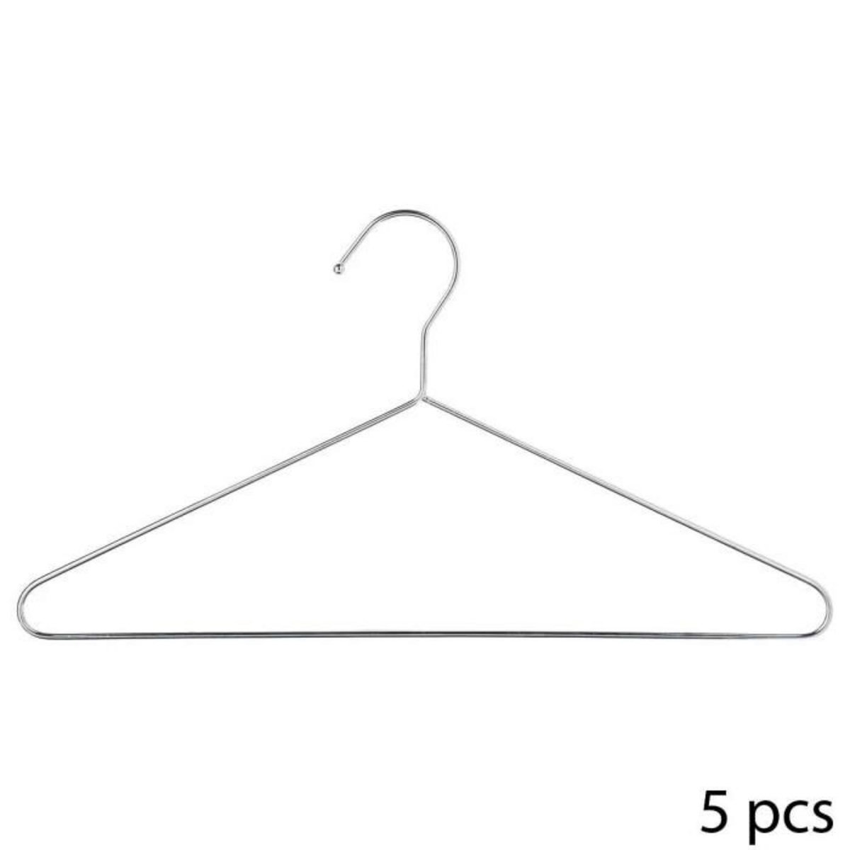 FIVE Lot de 5 Cintres en Métal 40cm Chrome