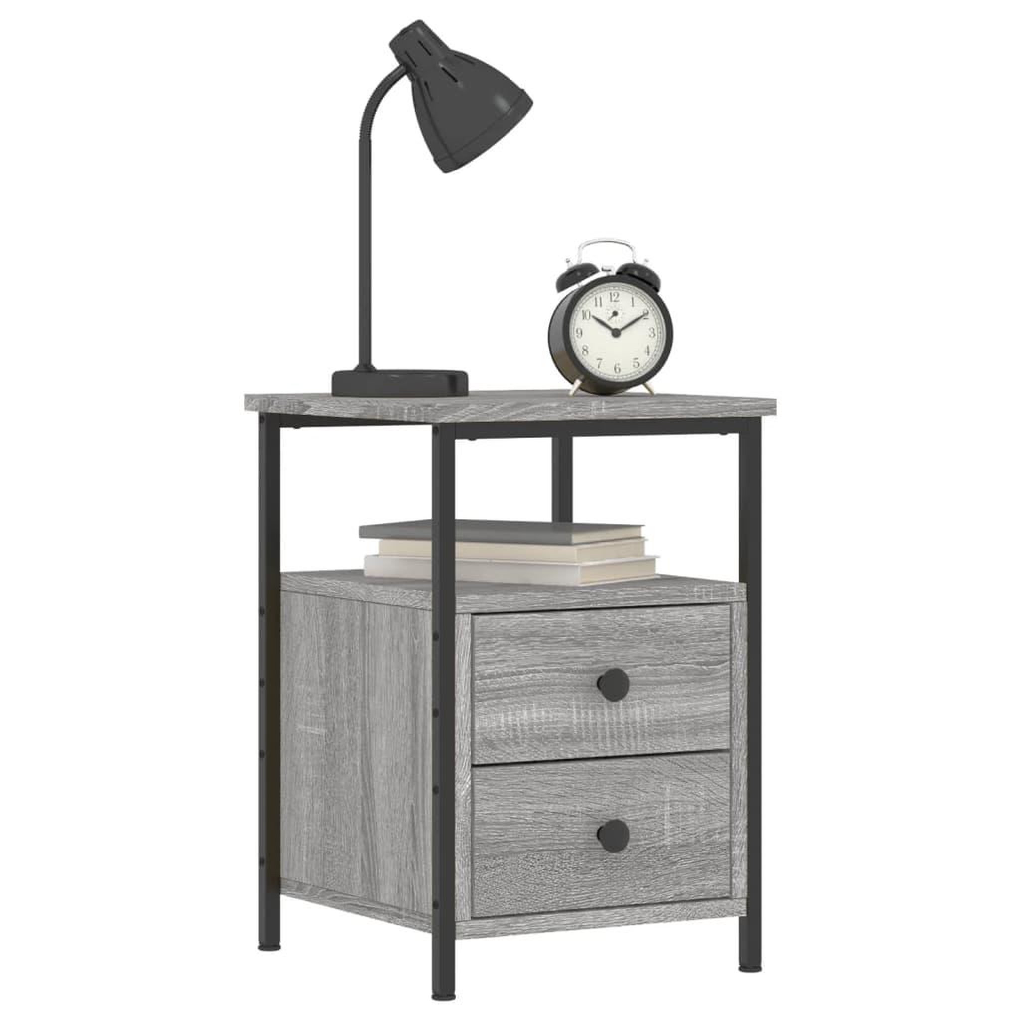 Voir la diapositive 3 : VIDAXL Tables de chevet 2 pcs sonoma gris 34x35,5x50cm bois ingenierie