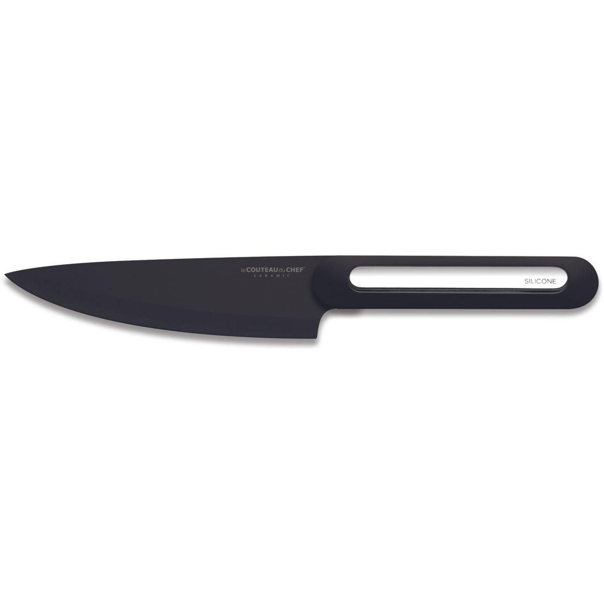LE COUTEAU DU CHEF Couteau chef silicone manche - lame noir Blister Pegb