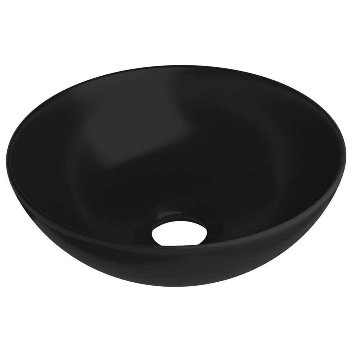 VIDAXL Lavabo de salle de bain Ceramique Noir mat Rond