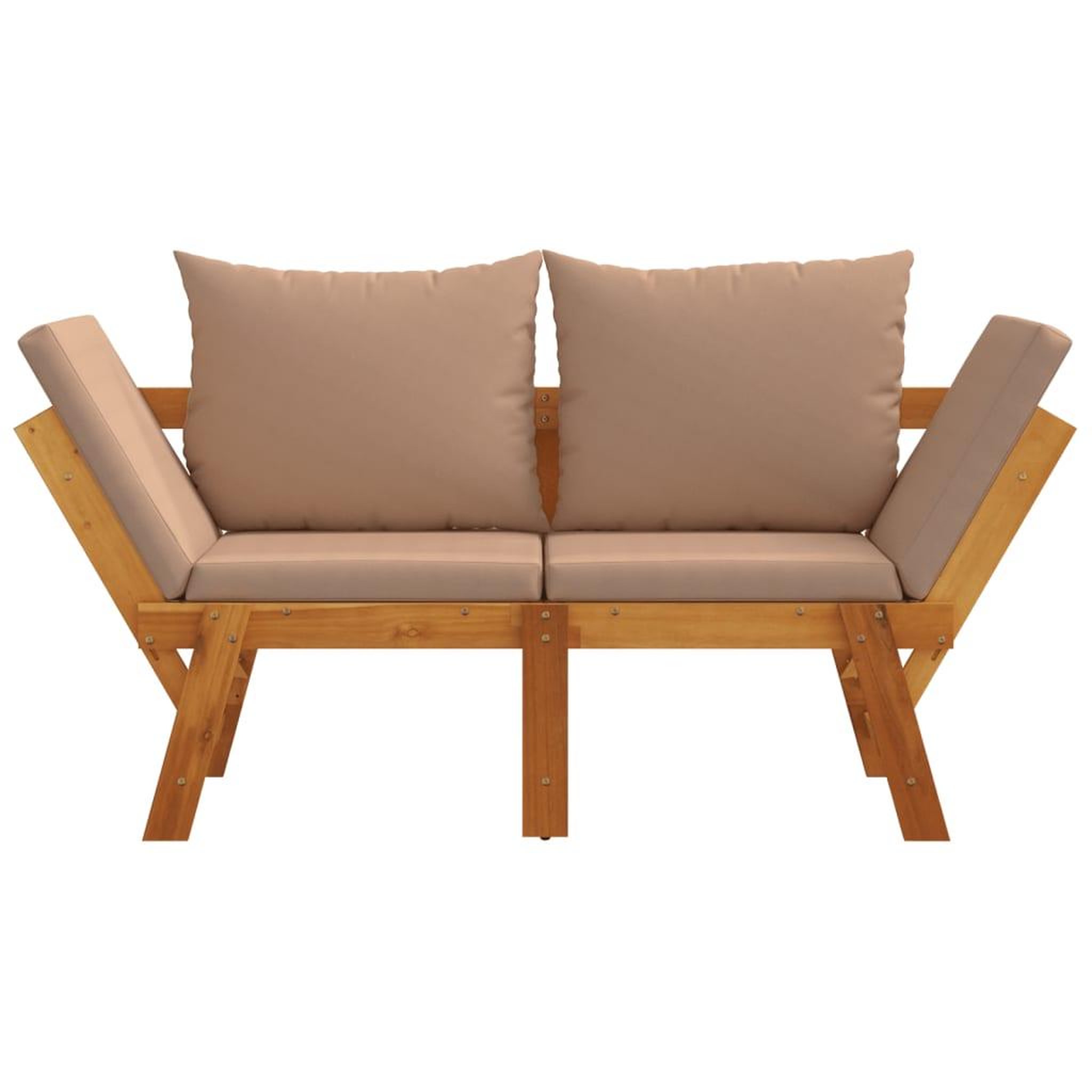 Voir la diapositive 4 : VIDAXL Banc de jardin avec coussins 2 en 1 bois d'acacia massif