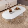 Voir la diapositive 5 : CONCEPT USINE Table basse ovale effet travertin 119x60cm AZOS