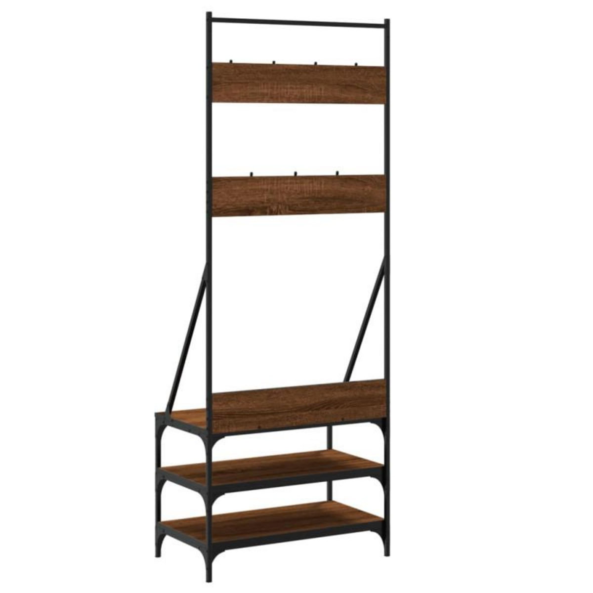 VIDAXL Porte vêtements et rangement des chaussures chêne marron