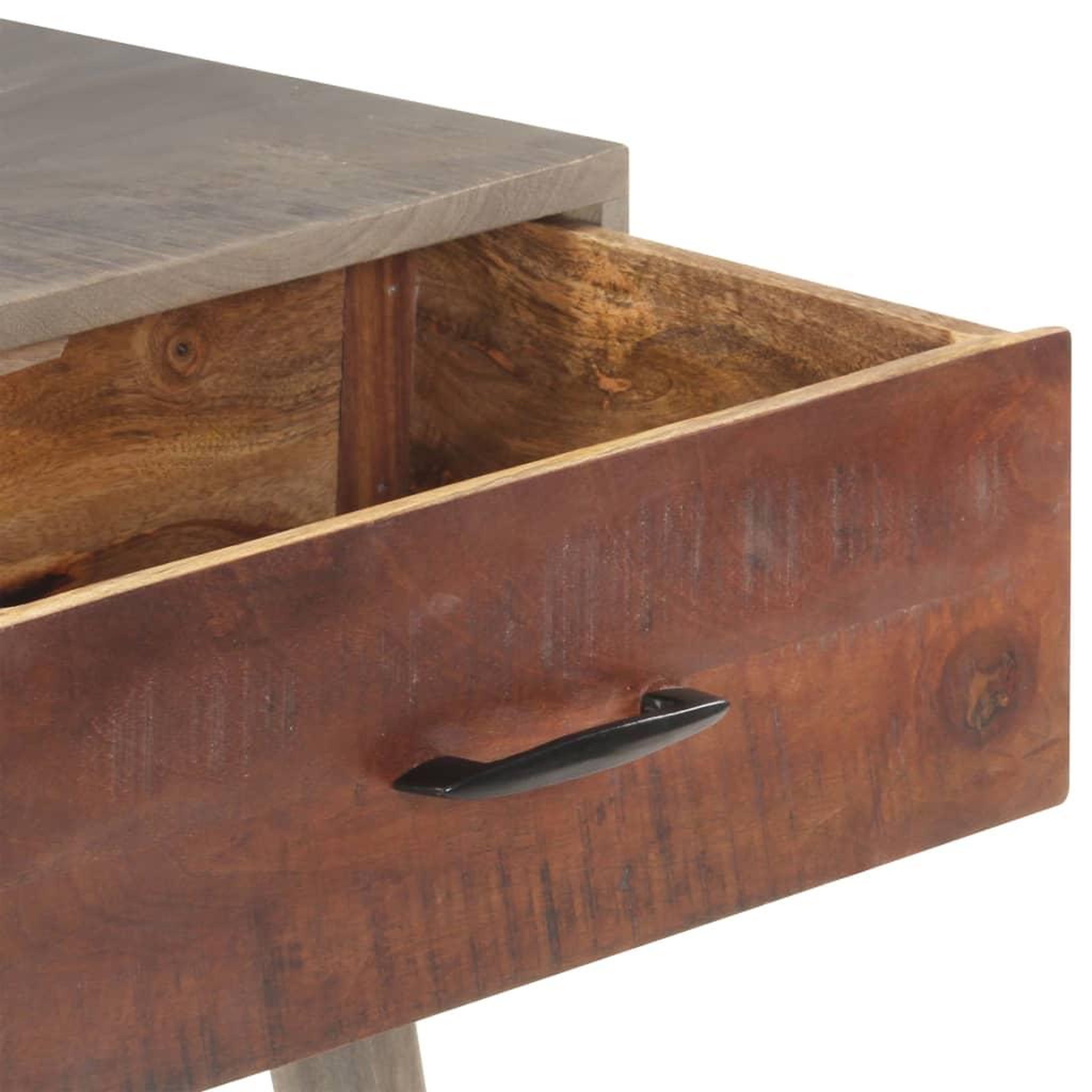 Voir la diapositive 5 : VIDAXL Table console gris 110x35x75 cm bois de manguier massif brut