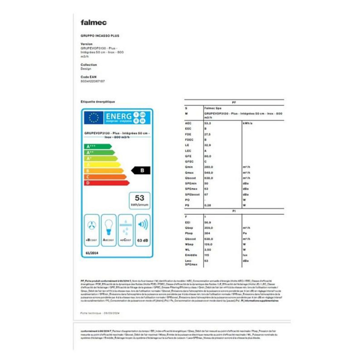 Falmec Hotte encastrable GRUPEVOP3130