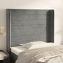 Voir la diapositive 1 : VIDAXL Tete de lit avec oreilles Gris clair 93x16x118/128 cm Velours