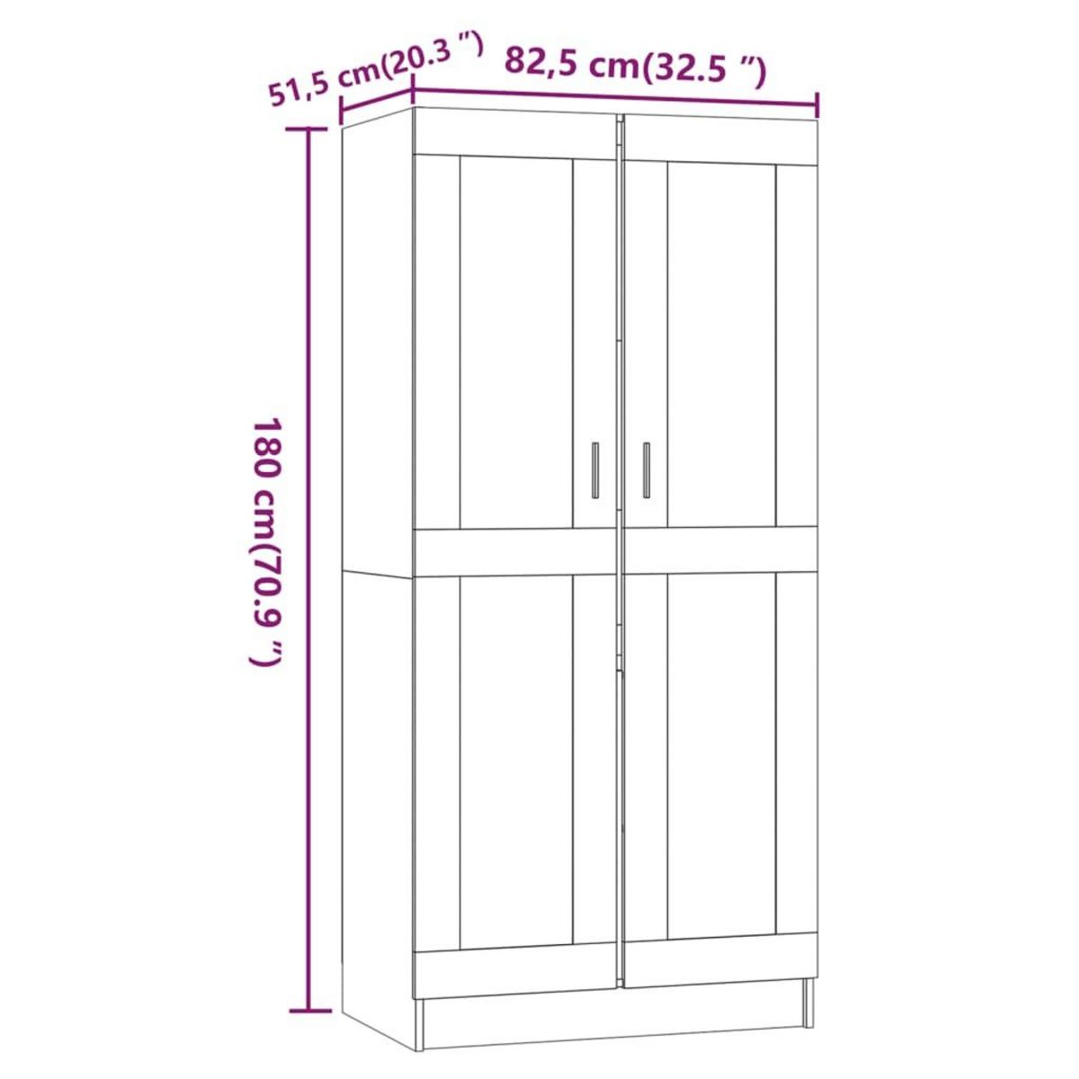 VIDAXL Garde-robe Chene fume 82,5x51,5x180 cm Bois d'ingenierie