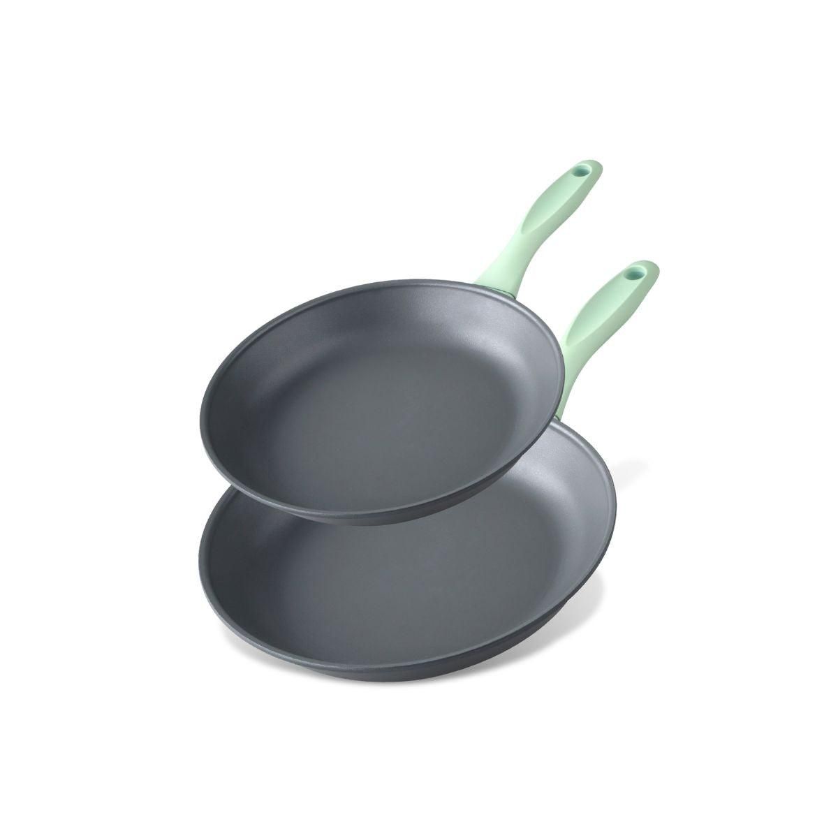 Fackelmann Lot de 2 poêles à frire de 20 cm et 24 cm en aluminium recyclé Fackelmann Ecolution