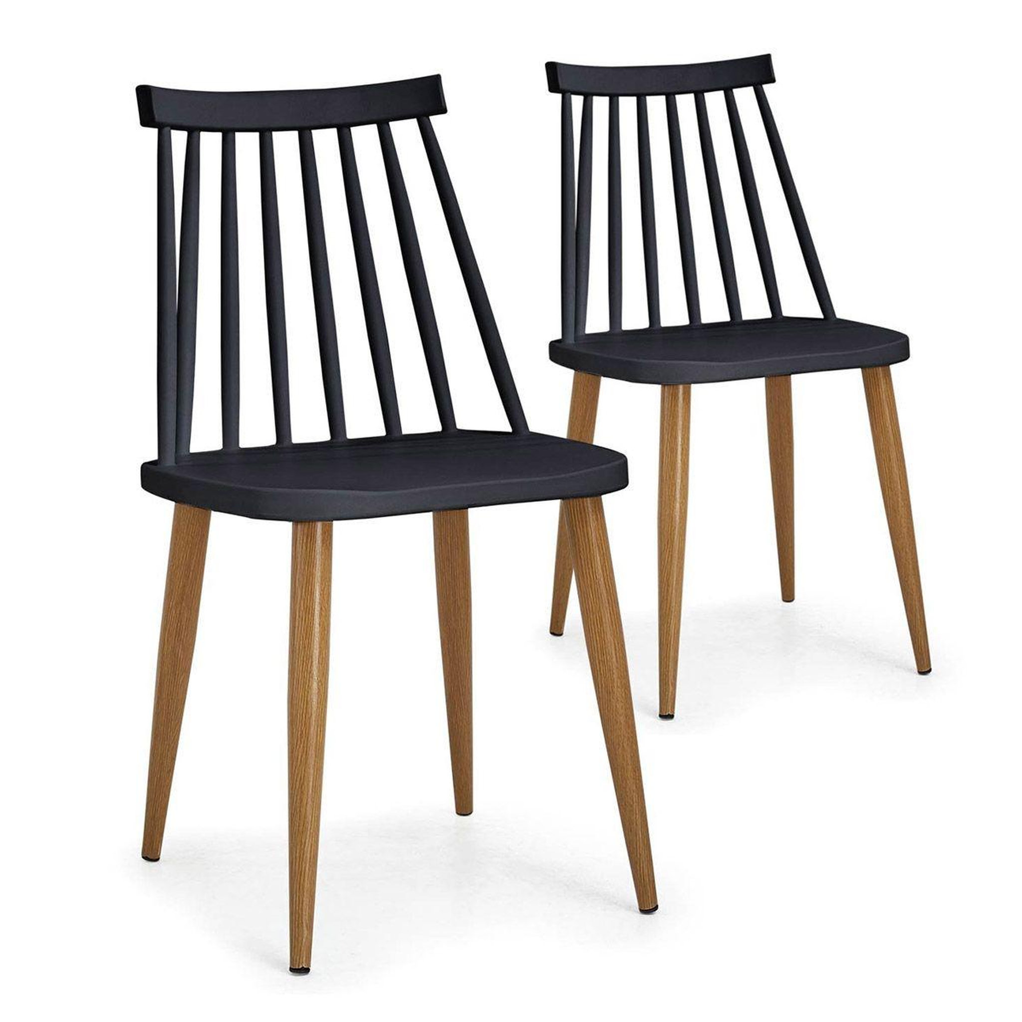 Voir la diapositive 1 : Paris Prix Lot de 2 chaises scandinaves  estelle  77cm noir