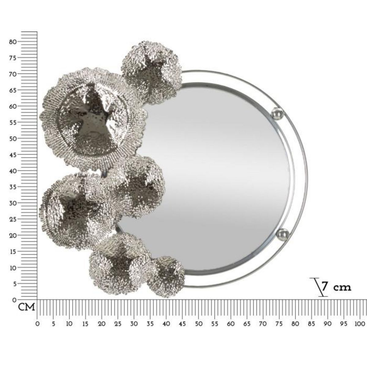 Paris Prix Miroir Mural Design  Kandi  85cm Argent