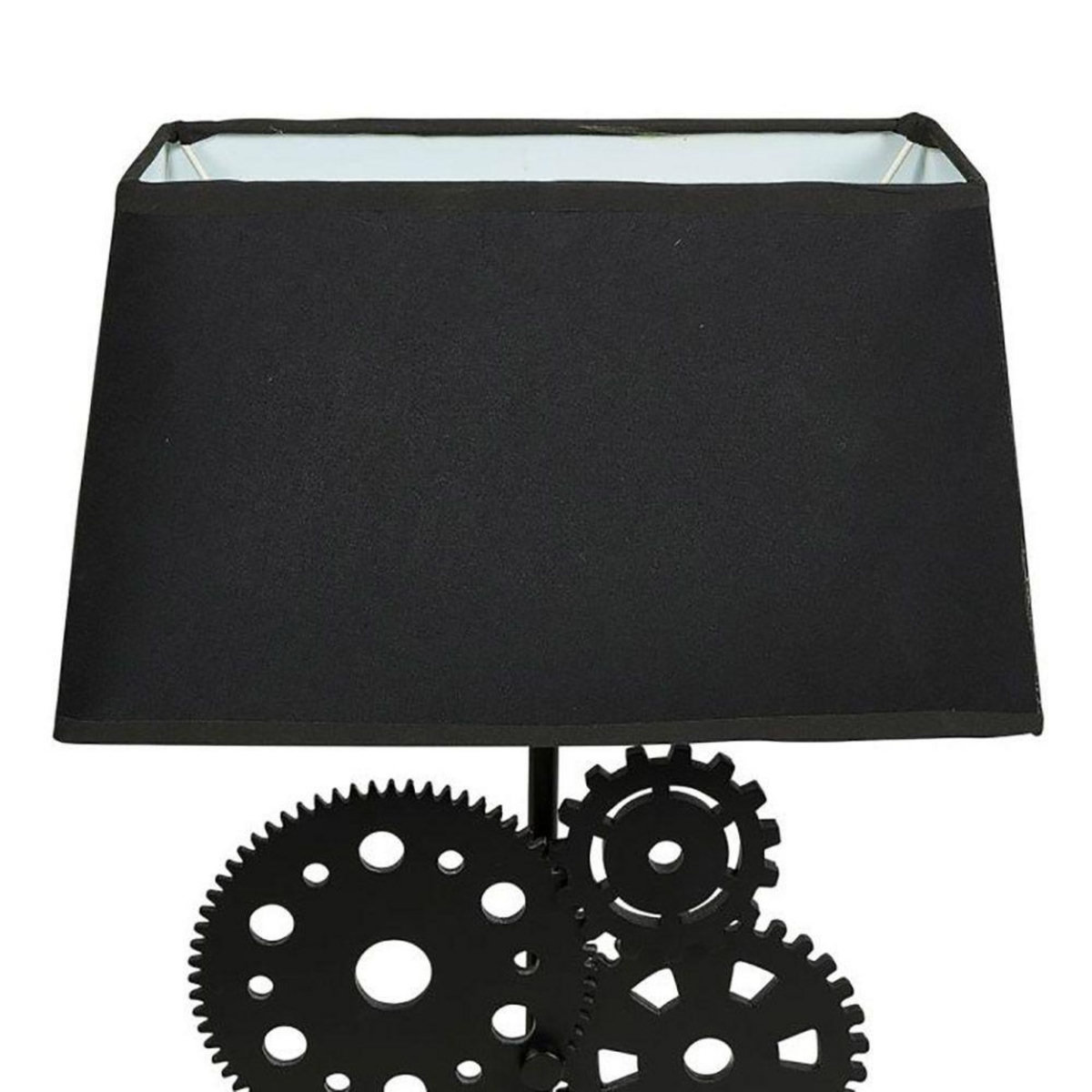 OSTARIA Lampe bois noir tissu rouages