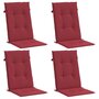 Voir la diapositive 3 : VIDAXL Coussins de chaise de jardin a dossier haut lot de 4 bordeaux