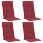 Voir la diapositive 3 : VIDAXL Coussins de chaise de jardin a dossier haut lot de 4 bordeaux