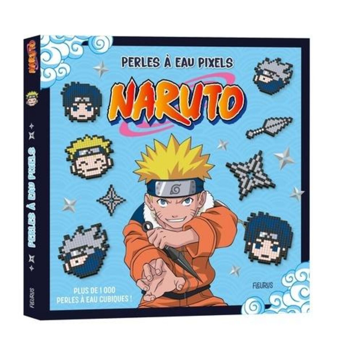 PERLES A EAU PIXELS NARUTO. AVEC PLUS DE 1000 PERLES A EAU CUBIQUES, 1 PINCE, 1 VAPORISATEUR ET 1 GRILLE, Carotte et compagnie