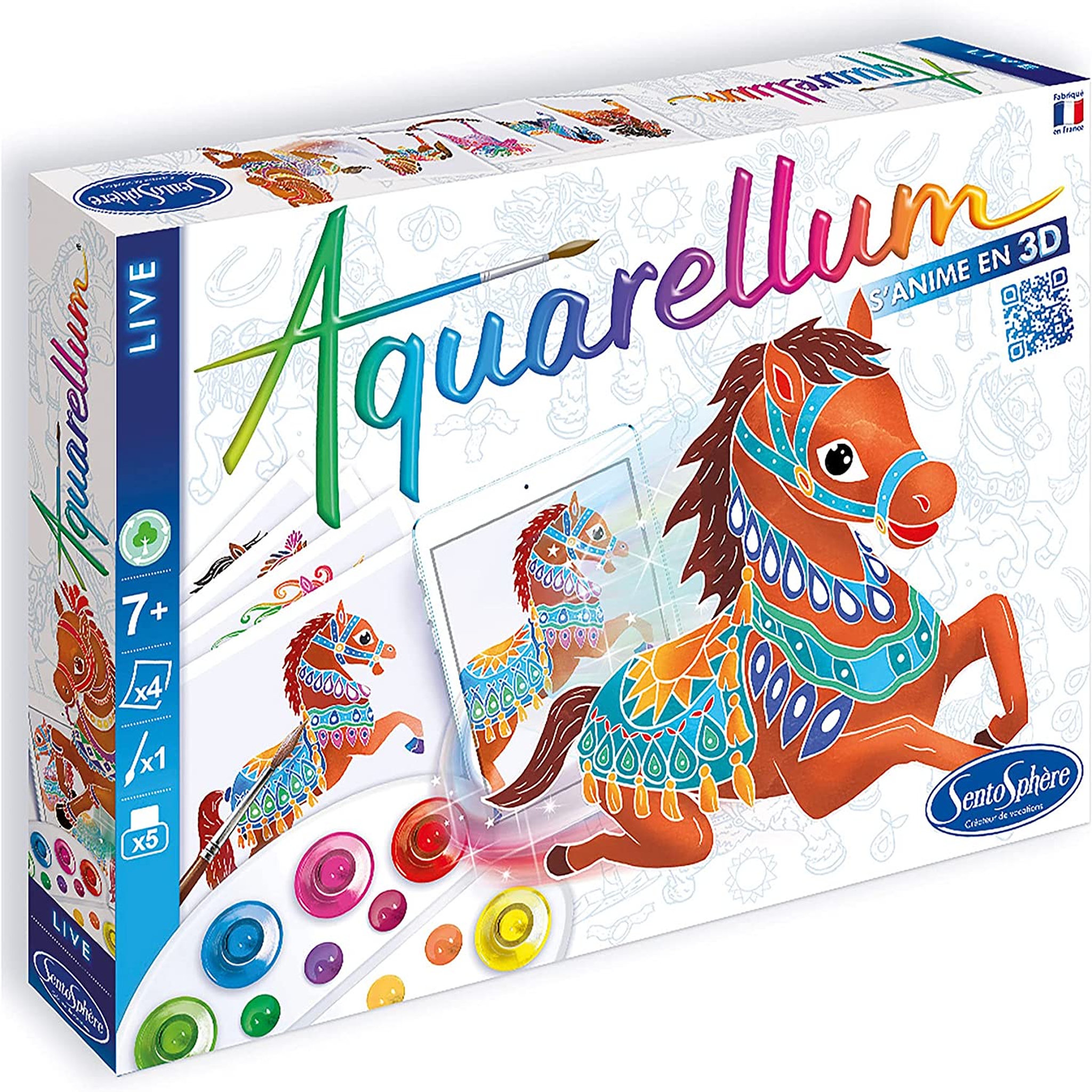 Sentosphère Coffret de peinture Aquarellum Live Chevaux