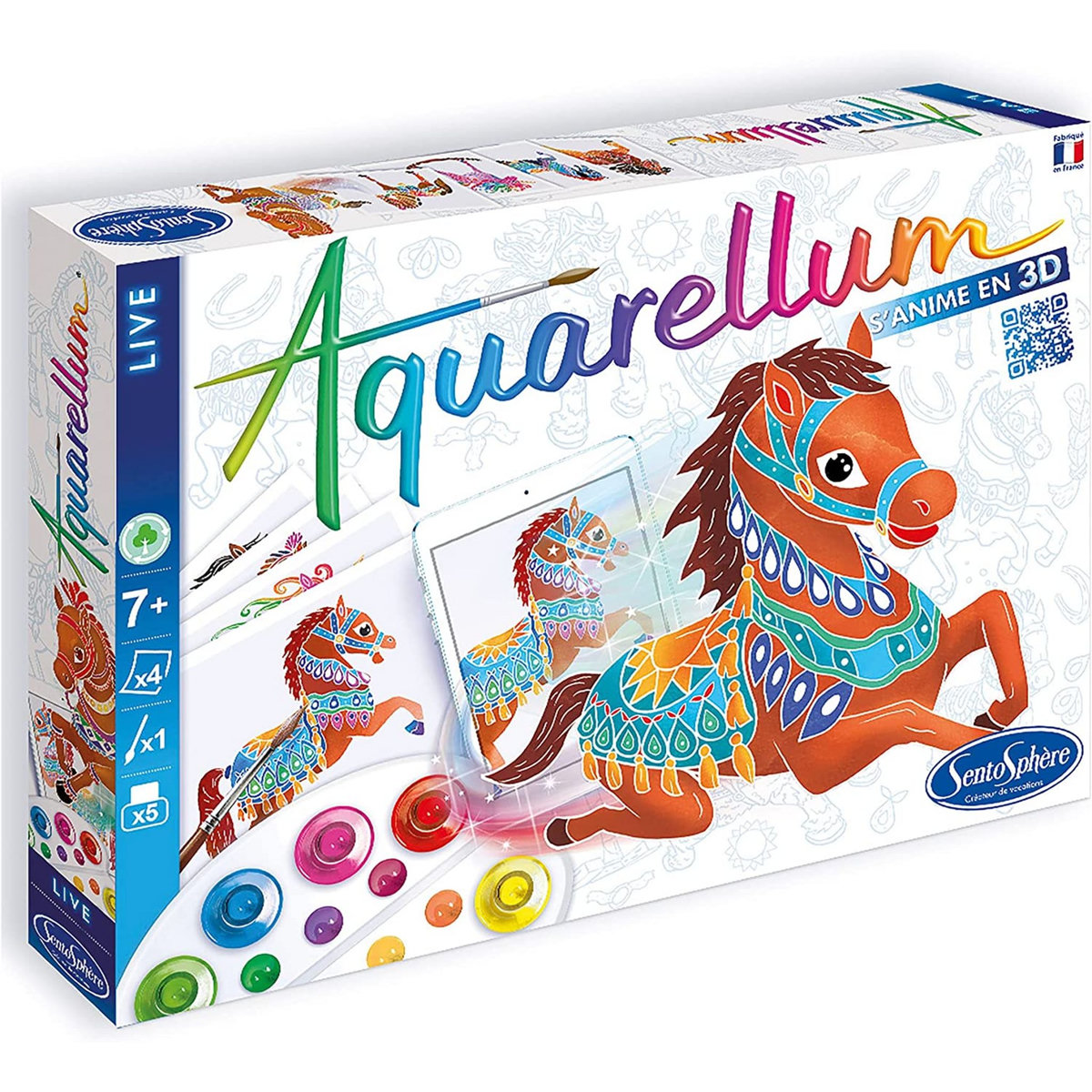 Sentosphère Coffret de peinture Aquarellum Live Chevaux