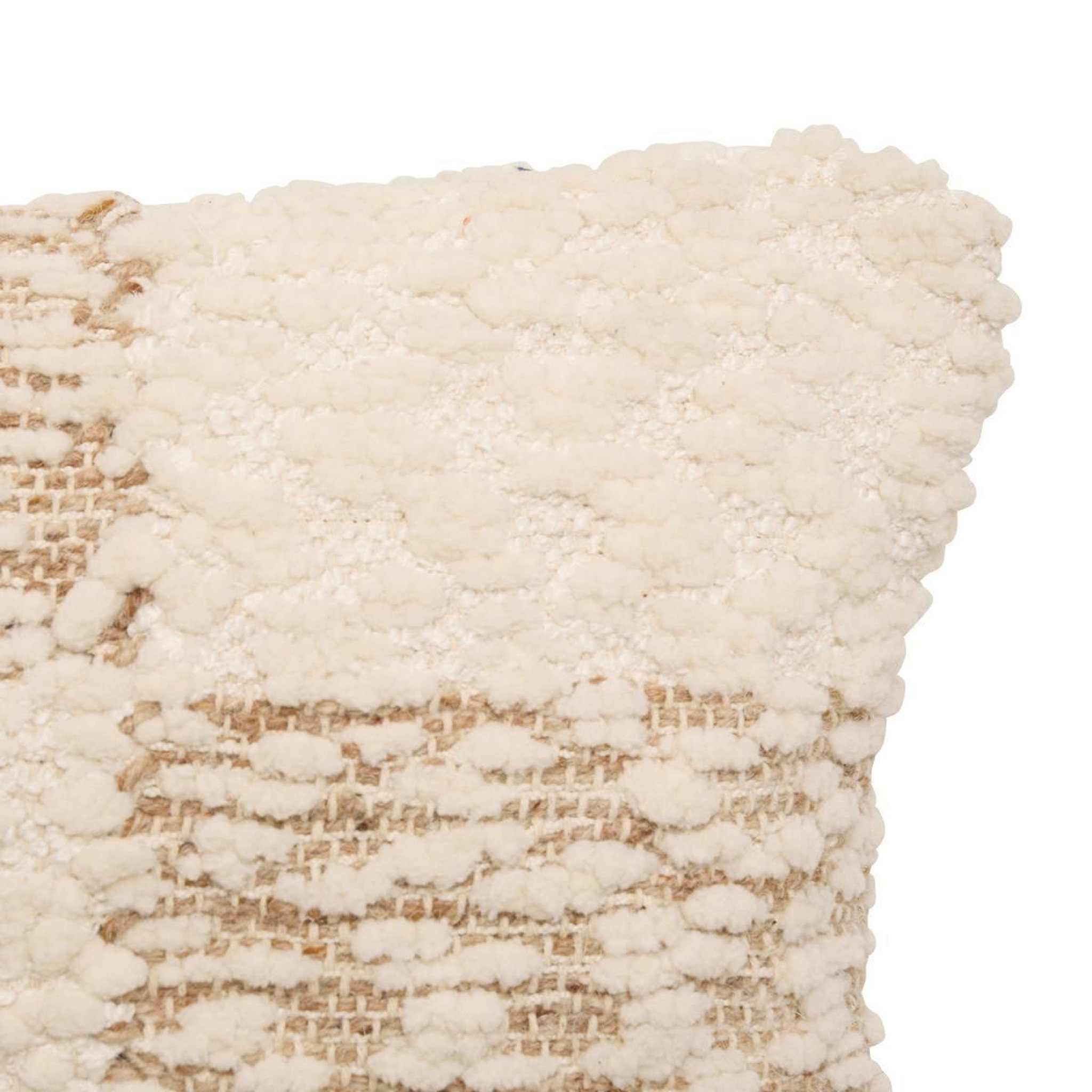 Voir la diapositive 2 : ATMOSPHERA Coussin déco laine chenille  ameya  38x58cm beige lin