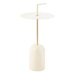 Paris Prix Table d'Appoint Design en Métal  Disque  68cm Blanc