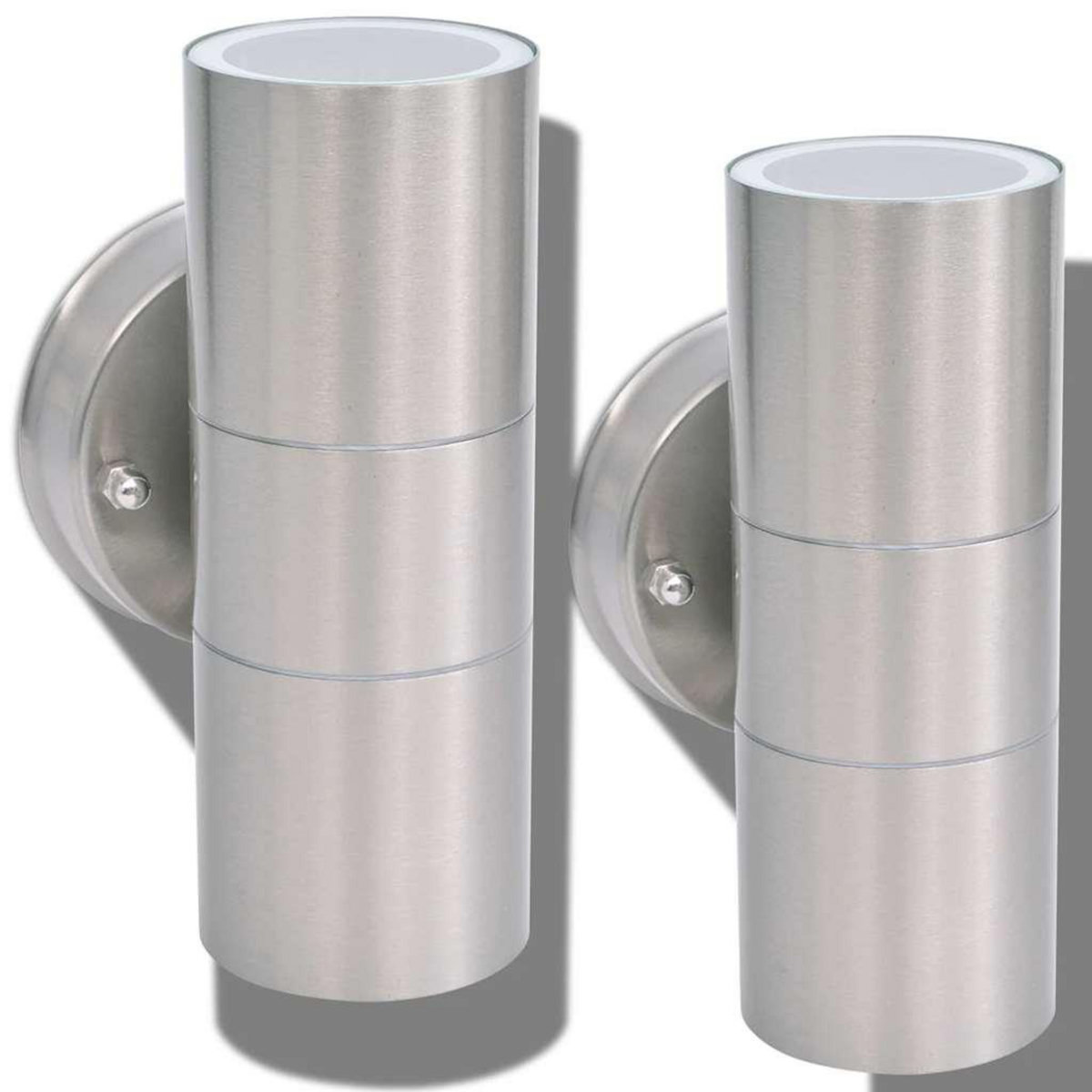 VIDAXL Applique murale LED d'exterieur 2 pcs Acier inoxydable haut bas