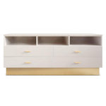 Paris Prix Meuble TV 4 Tiroirs Design  Tazea  150cm Taupe