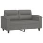 Voir la diapositive 4 : VIDAXL Ensemble de canapes 3 pcs coussins gris fonce tissu microfibre