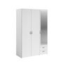 Voir la diapositive 6 : PARISOT Chambre complete adulte ZODIAC : Lit 140x190 avec tiroir + Armoire 3 portes et 2 tiroirs + 2 chevets - Décor Blanc - PARISOT