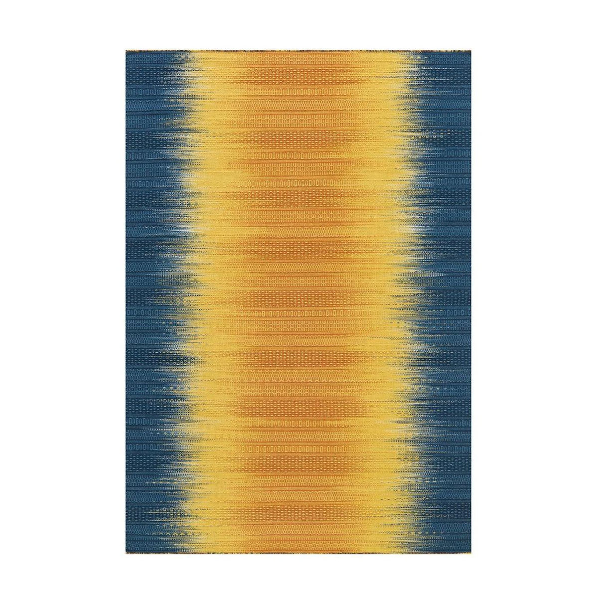 Paris Prix Tapis en Laine Tissé Fait Main  Sunset  Jaune & Bleu
