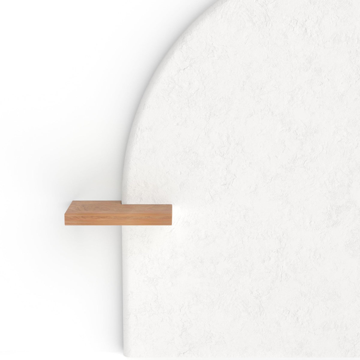 Rendez vous déco Tête de lit en plâtre blanc cassé et bois d'acacia-Fira