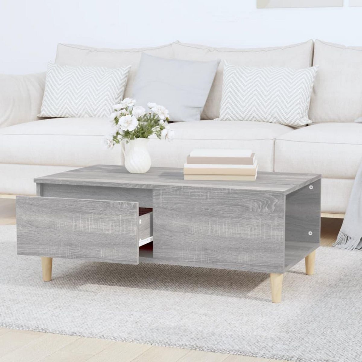 VIDAXL Table basse Sonoma gris 90x50x36,5 cm Bois d'ingenierie