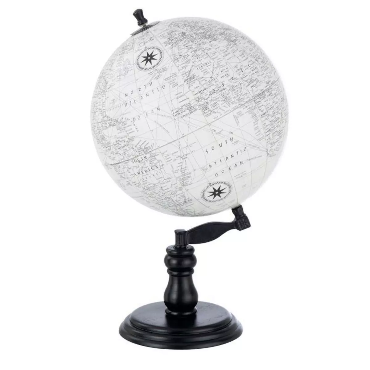 Paris Prix Globe sur Pied en Bois  Terrestre  50cm Noir & Gris