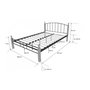 Voir la diapositive 3 : HomeStyle4U Design metal lit double 160 x 200 cadre de lit lattes bois neuf noir brun