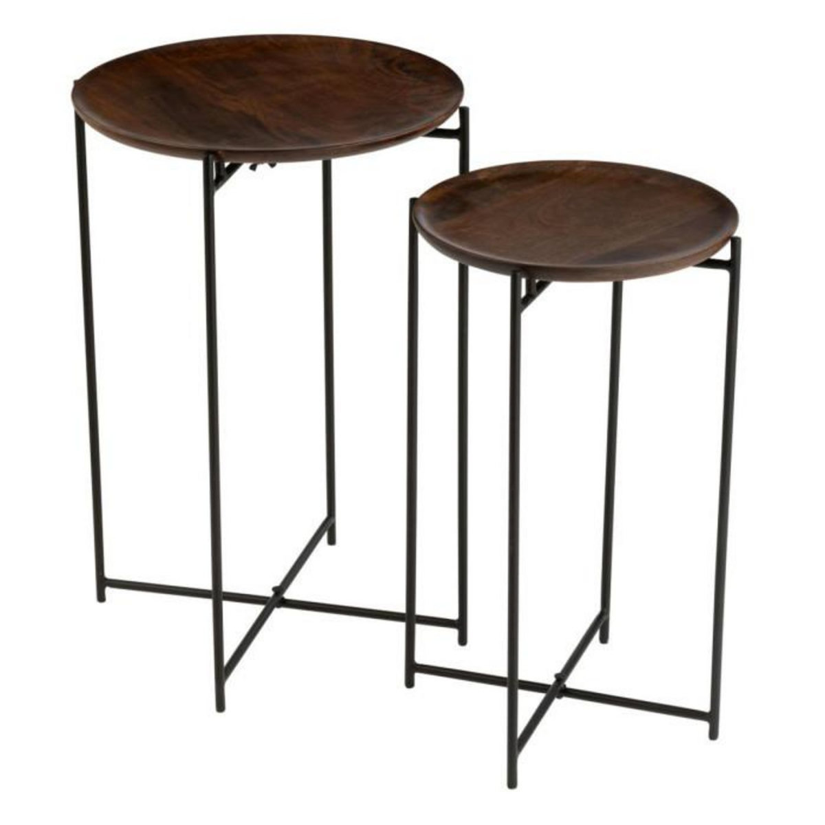Paris Prix Lot de 2 Tables d'Appoint  Randy  56cm Marron