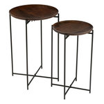 Paris Prix Lot de 2 Tables d'Appoint  Randy  56cm Marron
