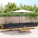 VIDAXL Salon palette de jardin avec coussins 5pcs bois d'acacia massif