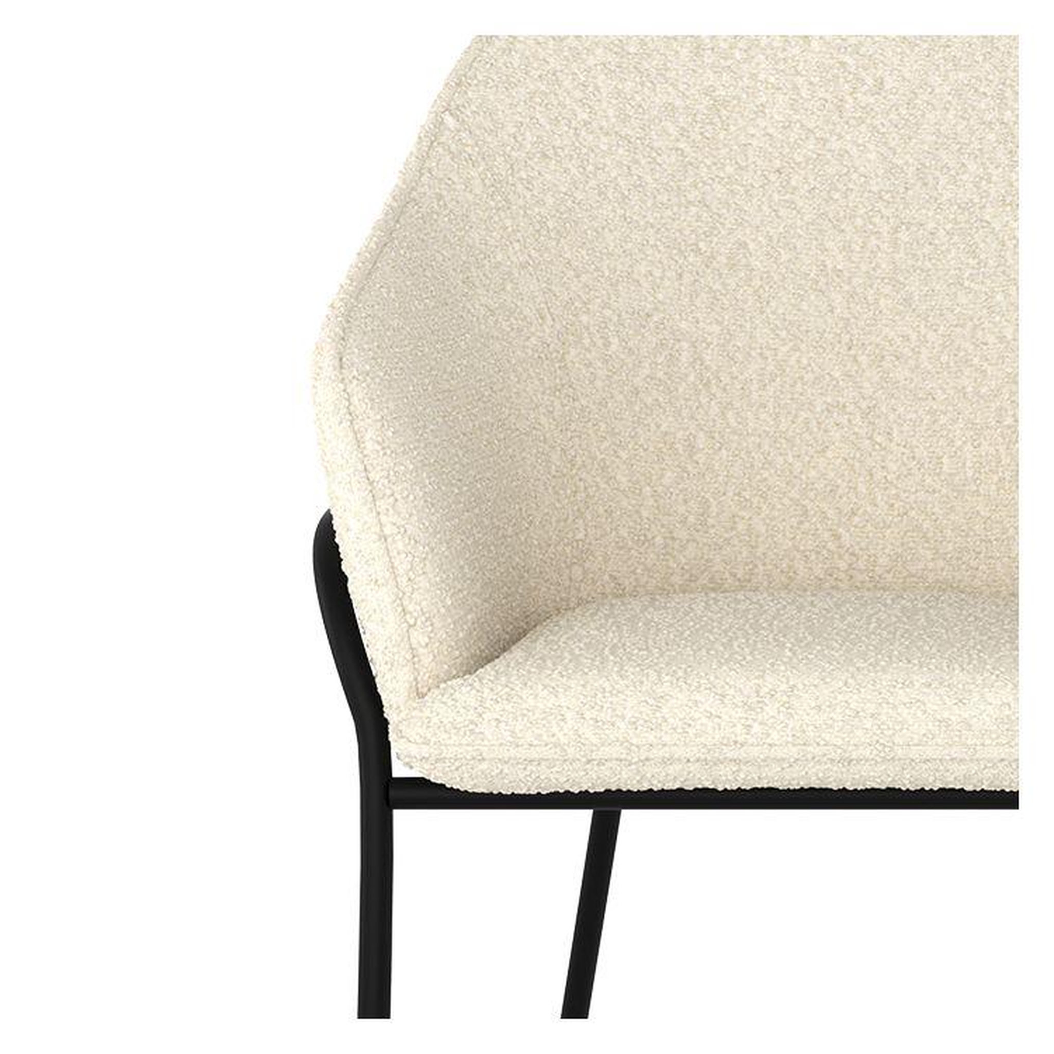 Voir la diapositive 6 : MAISON PAVANE Chaise effet laine bouclette blanche et pieds en métal-toscane