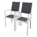 Habitat et Jardin Fauteuil jardin Alu/Textilène  Brazil / Canaries  - Phoenix - blanc / gris foncé