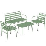 OUTSUNNY Salon de jardin style néo-rétro métal 4 places 4 pièces vert