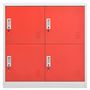 Voir la diapositive 2 : VIDAXL Armoire a casiers Gris clair et rouge 90x45x92,5 cm Acier