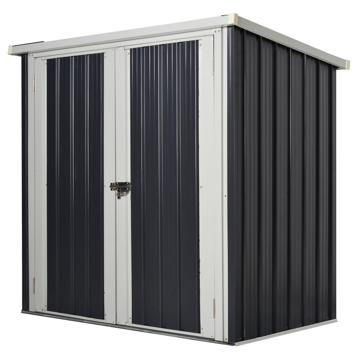 OUTSUNNY Abri de jardin - remise pour outils - abri vélo - abri poubelle - 2 portes verrouillables - dim. 147L x 86l x 134H cm - tôle d'acier noir blanc